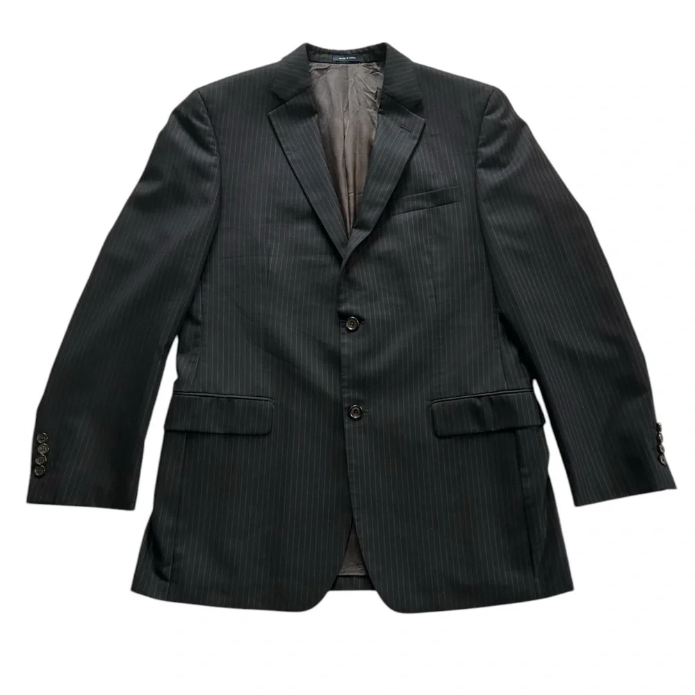 Ralph Lauren Wool Men’s size 42L Blazer Jacket Sport Coat Black & white striped